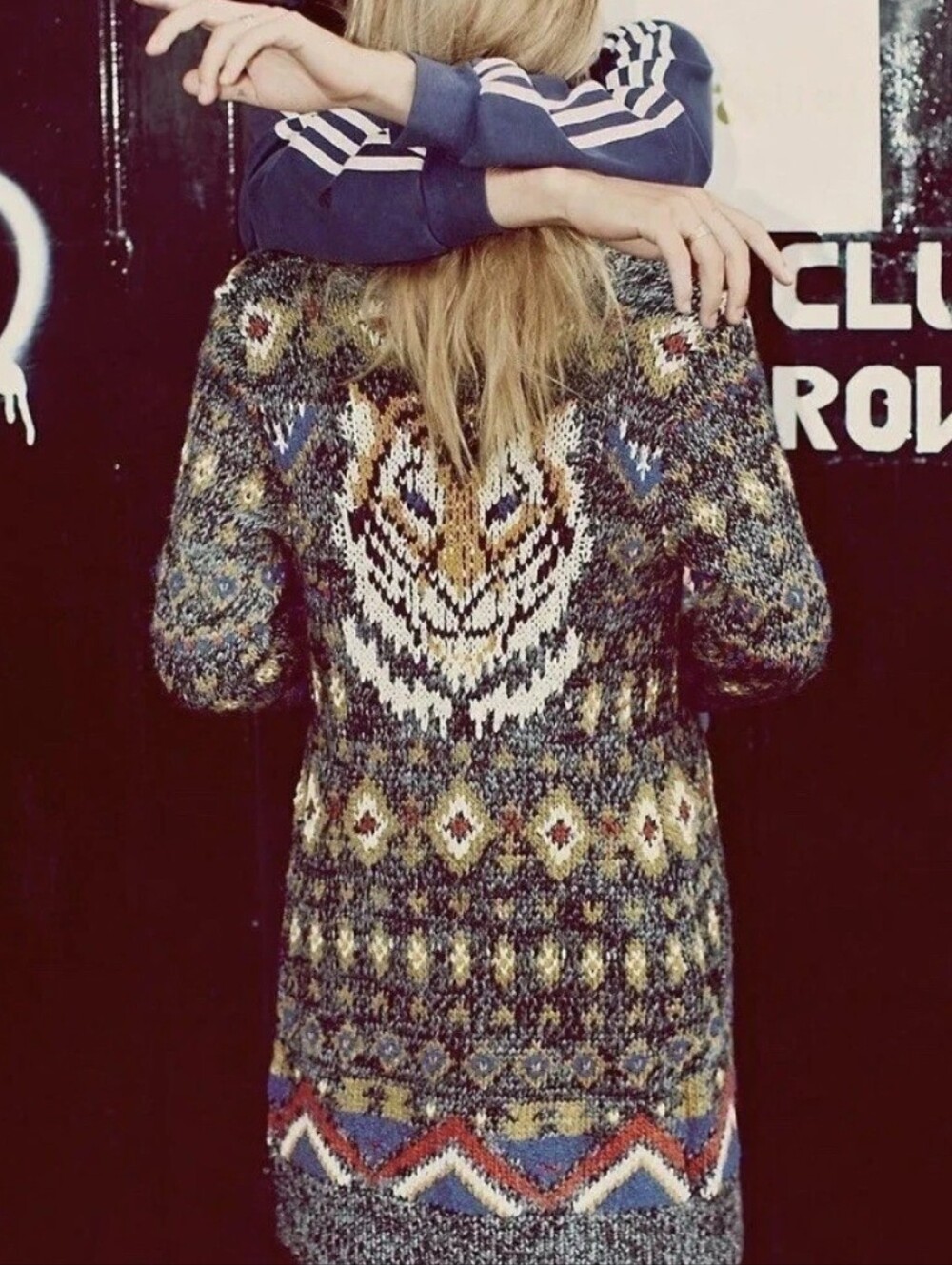 Free People Mascot Tiger Wool Blend Cardigan Sweater Coat Boho Sz Medium